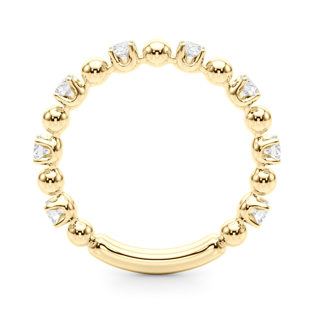 10K Solid White / Yellow & Rose Gold 0.50 Ct Round Diamond Wedding Band