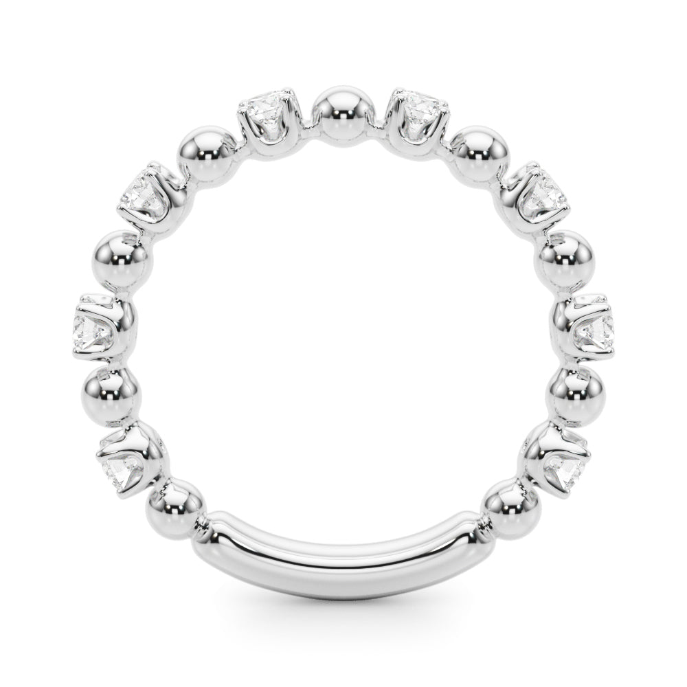 10K Solid White / Yellow & Rose Gold 0.50 Ct Round Diamond Wedding Band