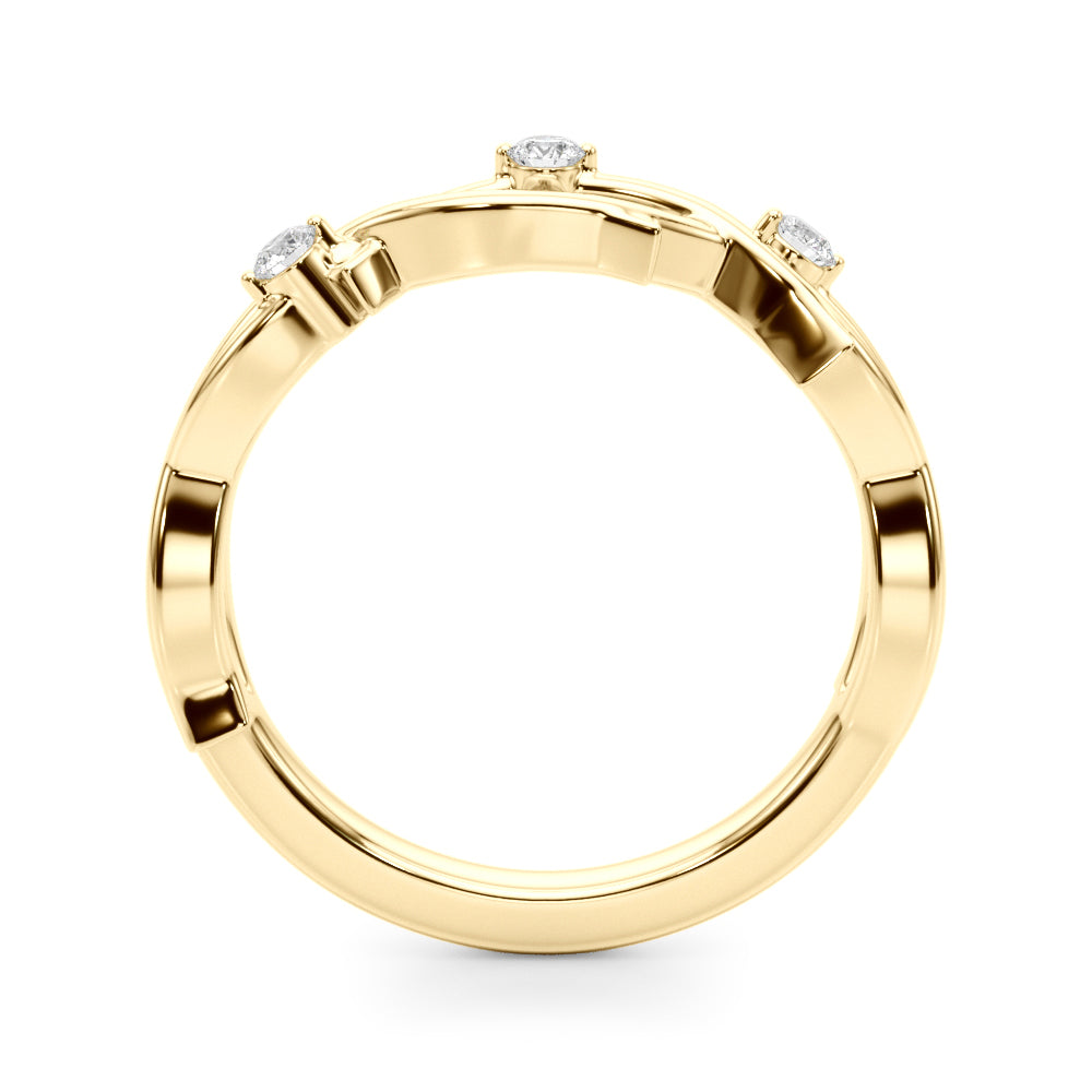 .10 Ct Round Diamond Twisted Shank Wedding Ring In 10K Solid White / Yellow Gold