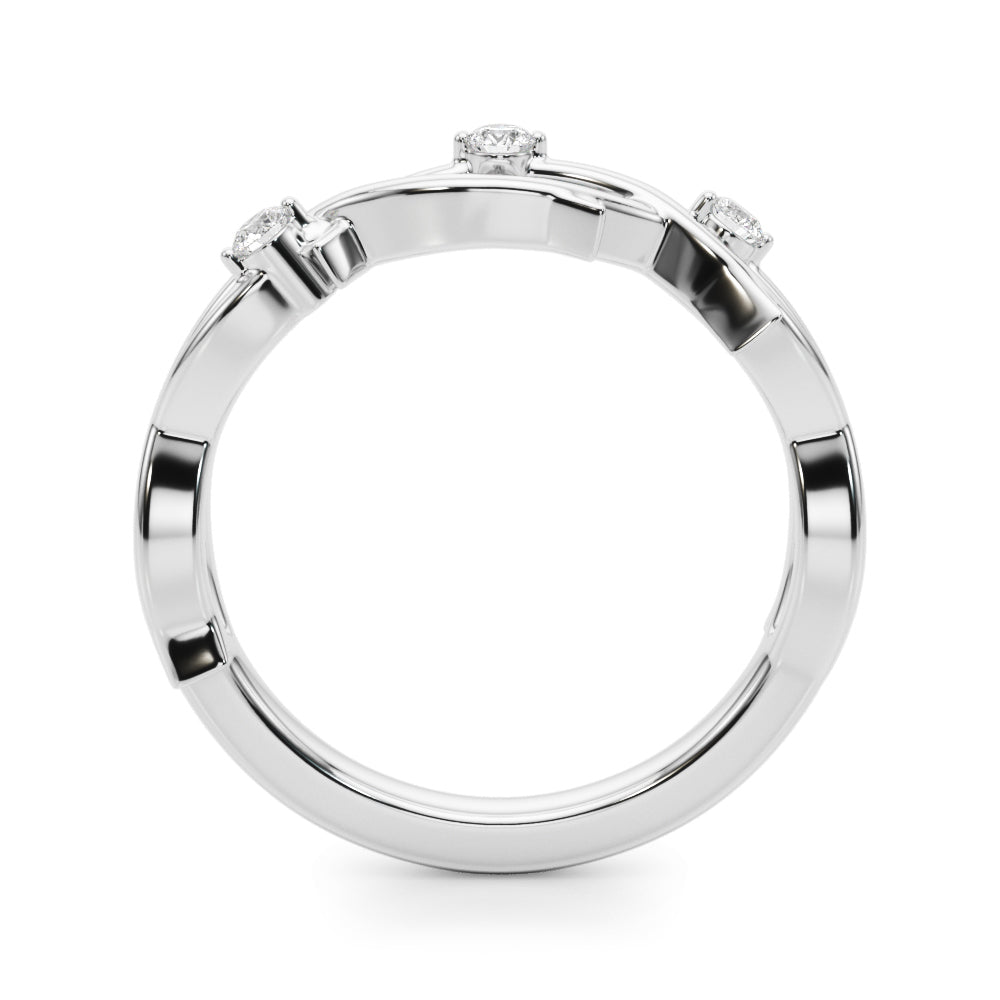 .10 Ct Round Diamond Twisted Shank Wedding Ring In 10K Solid White / Yellow Gold