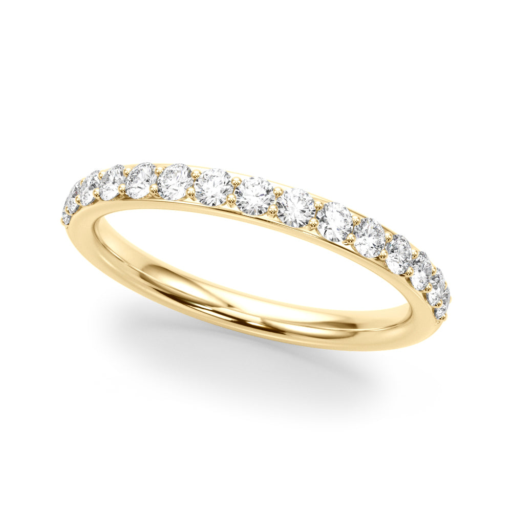 1/2 Ct Prong Set Round Diamond Wedding Band In 10K Solid Rose/ White / Yellow Gold