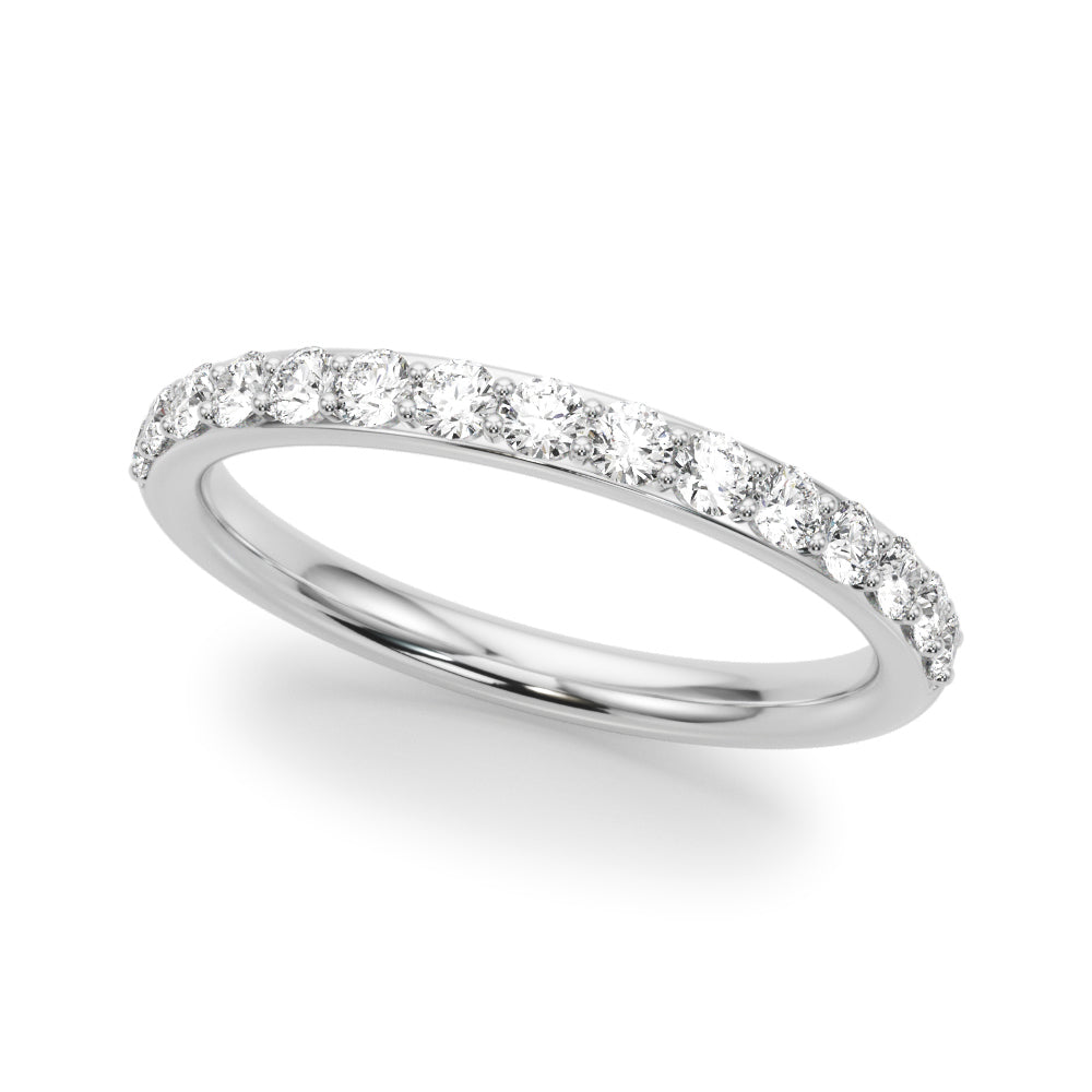 1/2 Ct Prong Set Round Diamond Wedding Band In 10K Solid Rose/ White / Yellow Gold