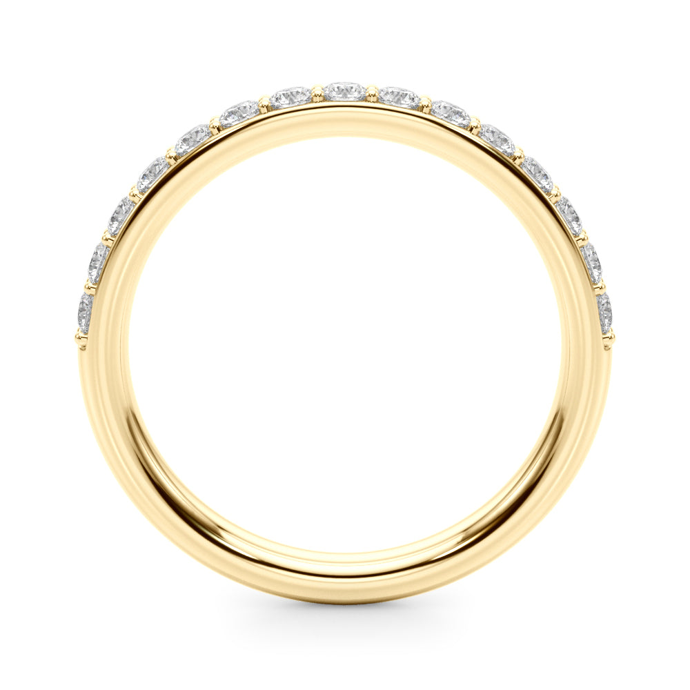 1/2 Ct Prong Set Round Diamond Wedding Band In 10K Solid Rose/ White / Yellow Gold