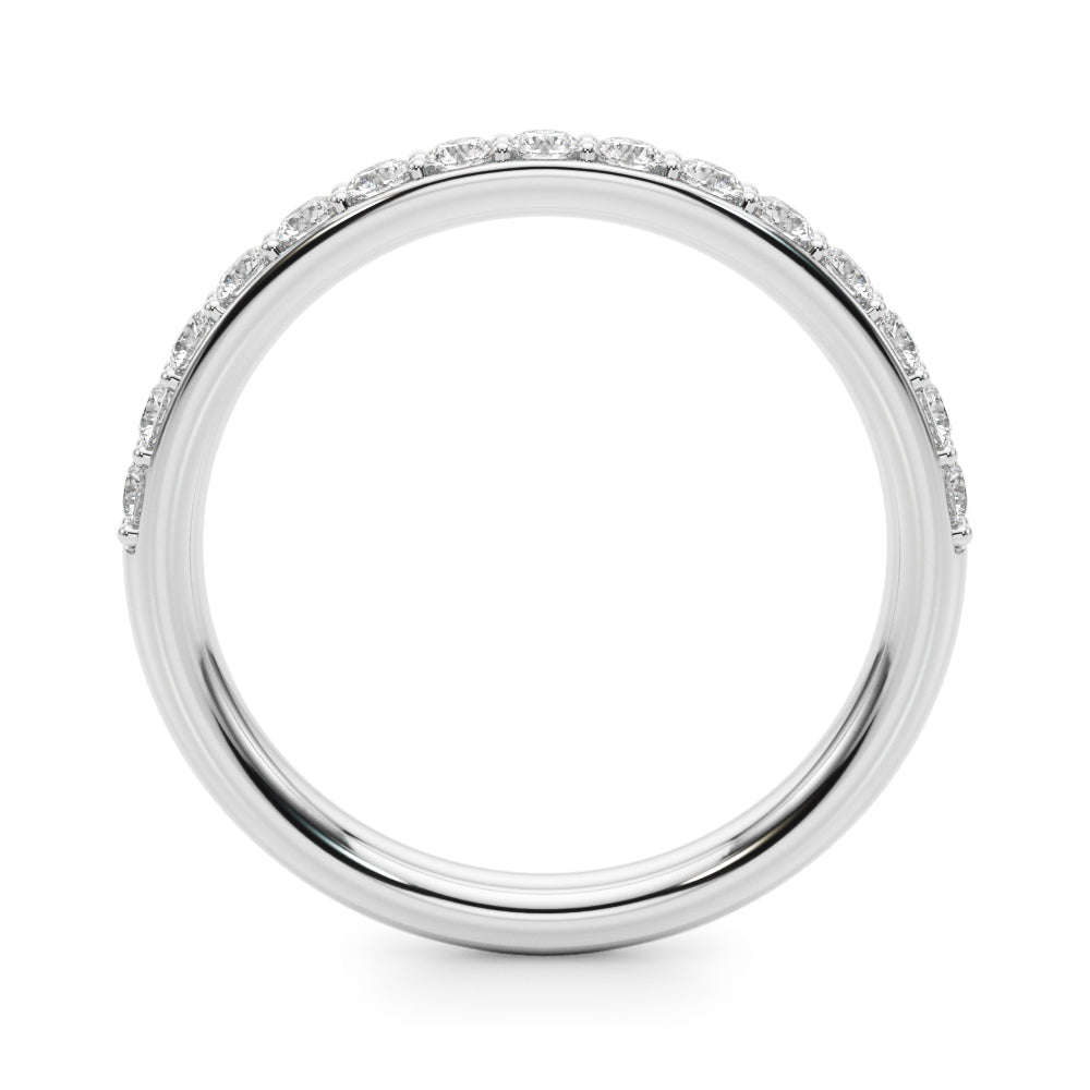 1/2 Ct Prong Set Round Diamond Wedding Band In 10K Solid Rose/ White / Yellow Gold