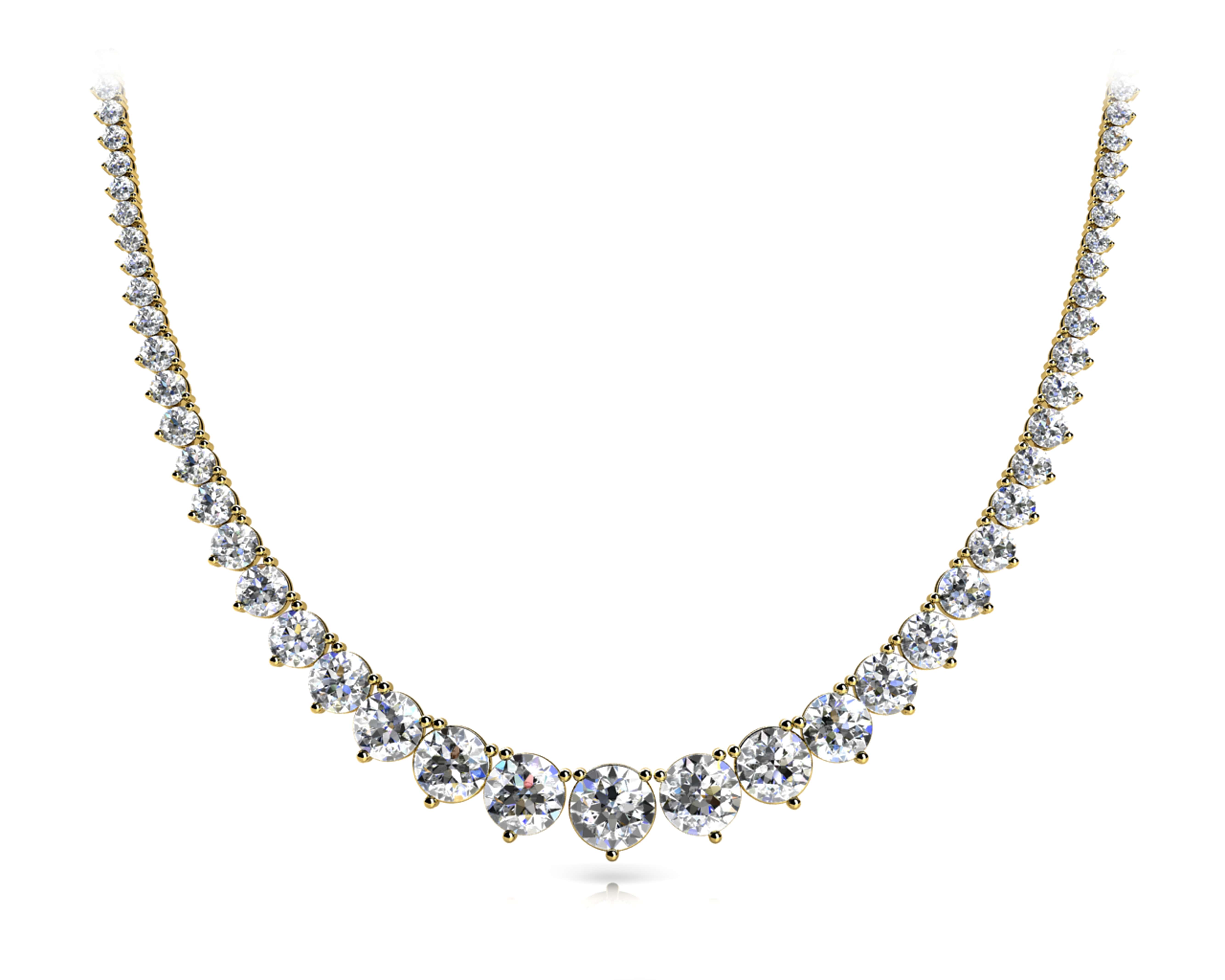 Classic 10k Graduated Necklace: White & Yellow Gold
