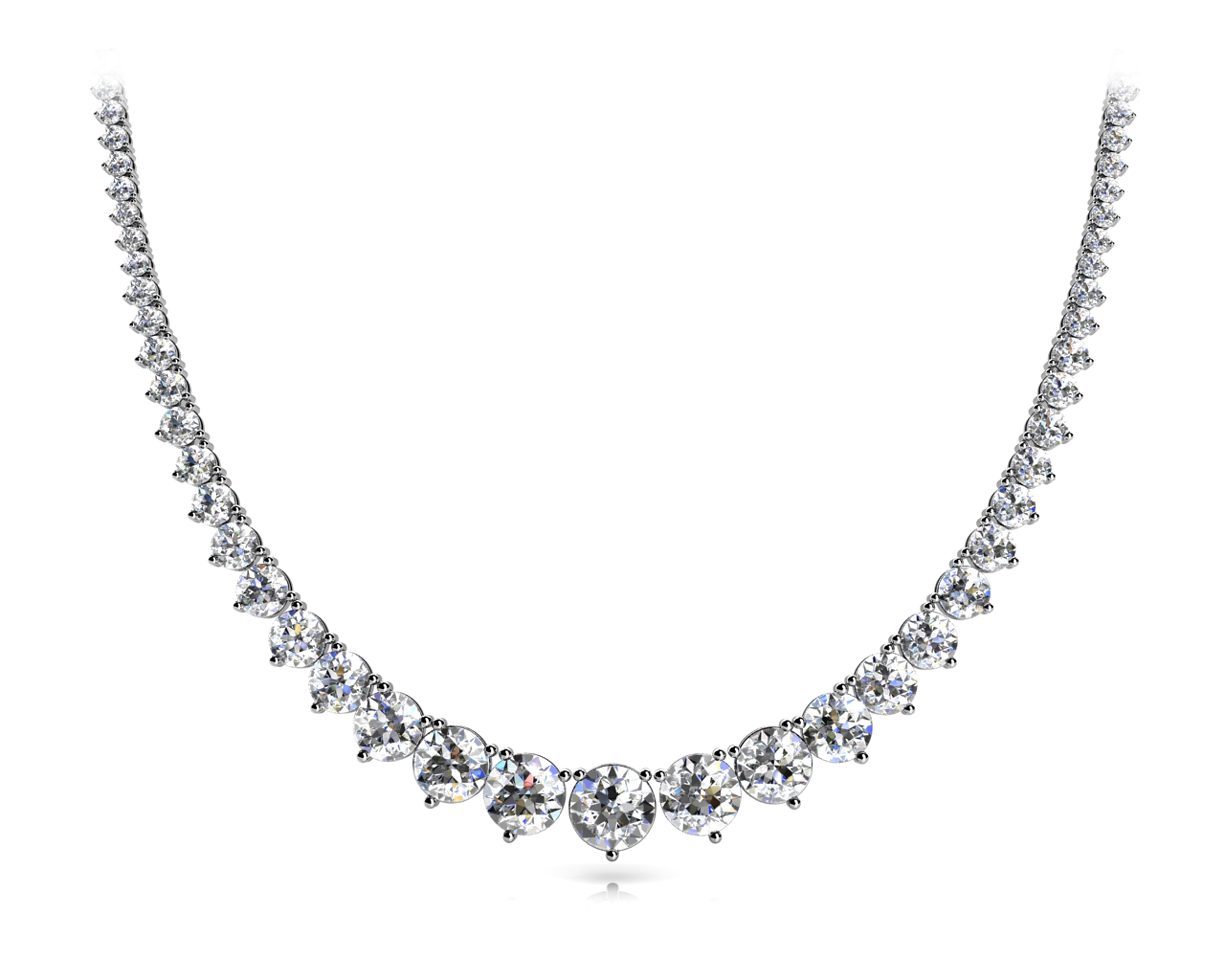 Classic 10k Graduated Necklace: White & Yellow Gold