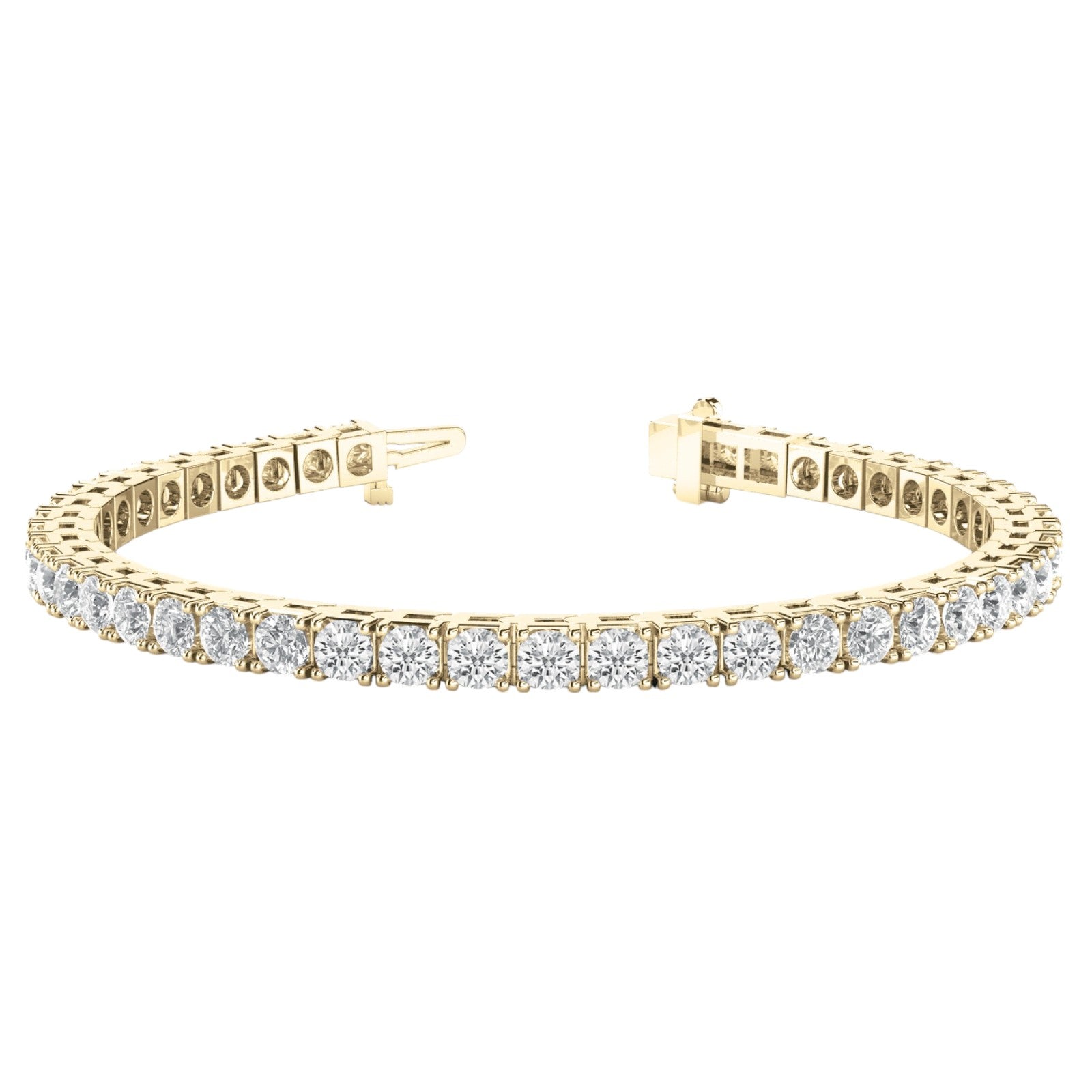 1.5 Carat Brilliant Cut Diamond Tennis Bracelet In 14K White Rose & Yellow Gold 7"
