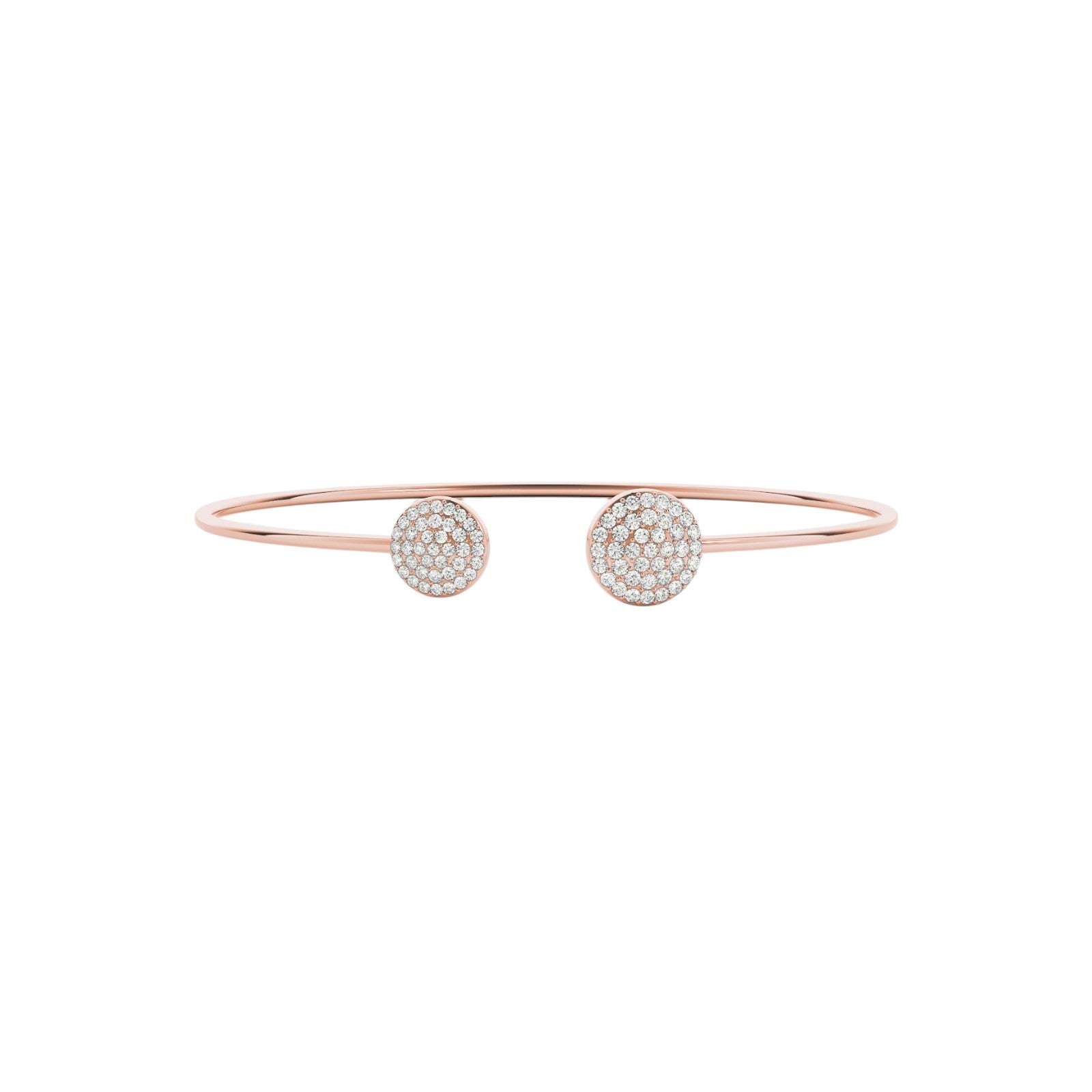 14K Rose Gold 1/2 Carat FG/VVS1 Diamond Bangle For Women Jewelry