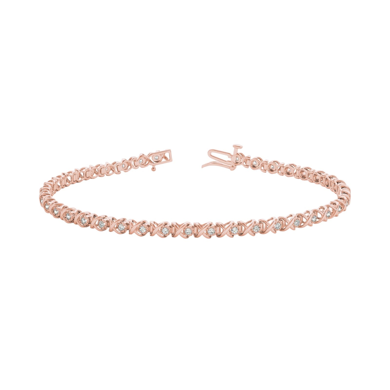 14K Gold 3/8 Ct Brilliant FG/VVSS1 Round Diamond Tennis 7" Bracelet For Women
