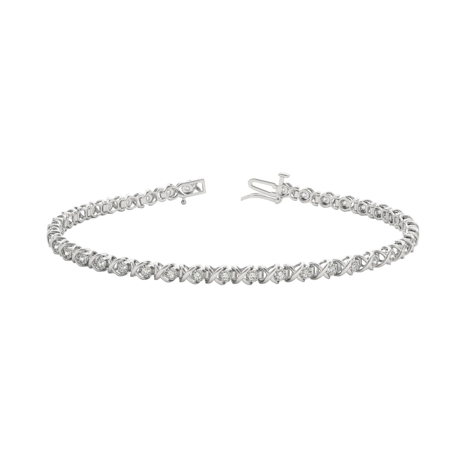 14K Gold 3/8 Ct Brilliant FG/VVSS1 Round Diamond Tennis 7" Bracelet For Women