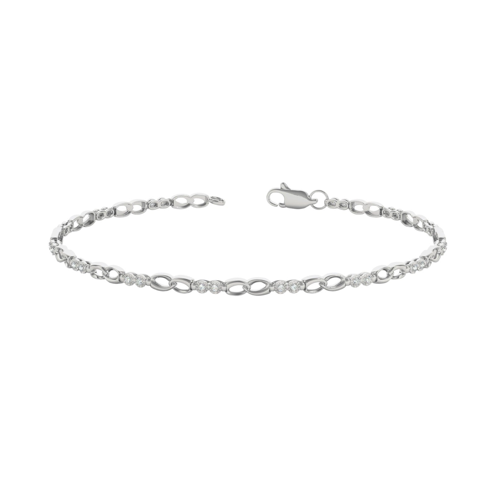1/8 Carat FG/VVS1 Round Diamond Bracelet For Women In 14K White Yellow & Rose Gold