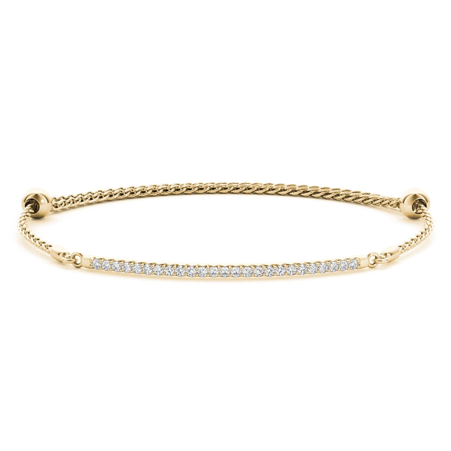 1/4 Ct Diamond 14K White & Yellow Gold Natural Diamond SINGLE ROW Bracelet Women Jewelry