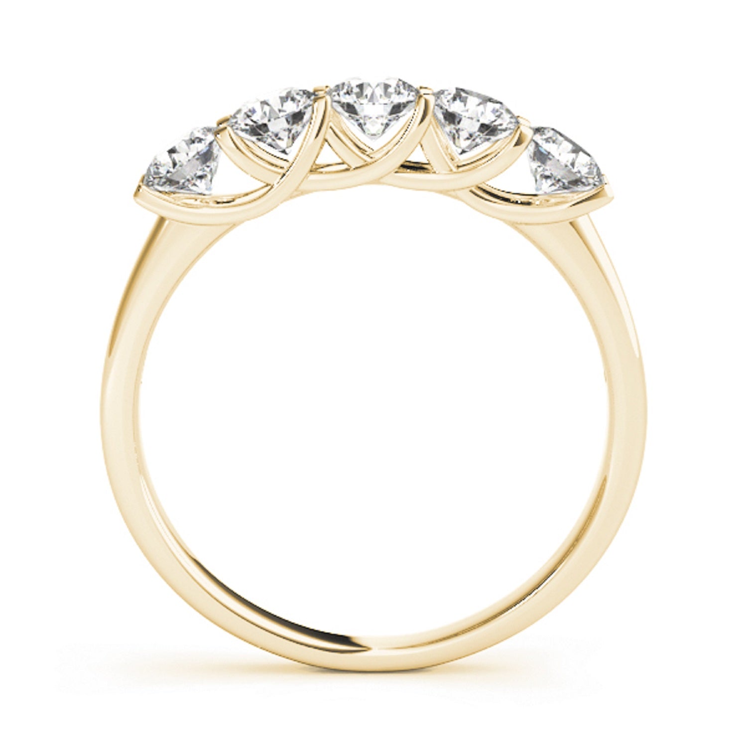 14K Rose, White, & Yellow Gold 1.00 Ct Lab-Grown Diamond Five-Stone Wedding Engagement Ring - Women’s Jewelry