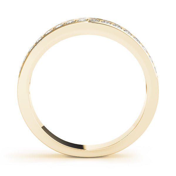 Wedding Band 1/2 Ct Diamond Double Row In 10K Solid Yellow Gold Jewelry