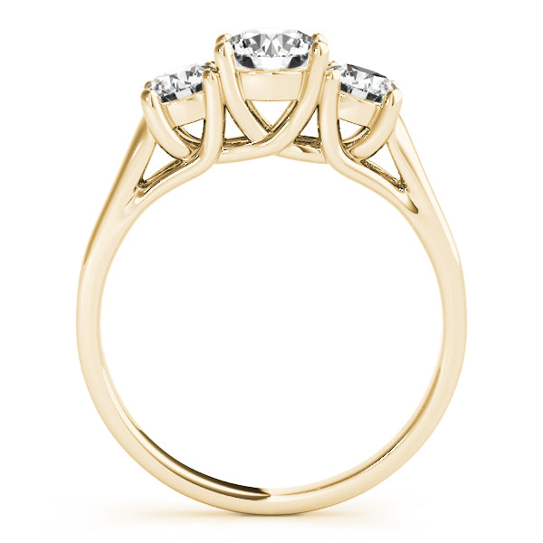 1/2 CT FG/VVS1 Round Diamond 3 Stone Engagement Rings In 10K Yellow Gold