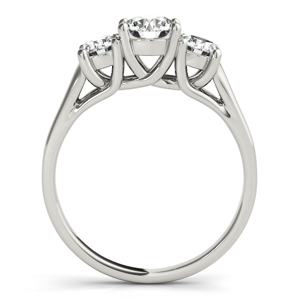 1/2 CT FG/VVS1 Round Diamond 3 Stone Engagement Rings In 10K White Gold