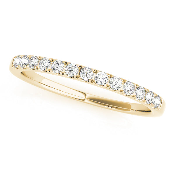 Elegant 10K Split Prong Wedding Band: 1/5 Ct Tw in Yellow & White Gold