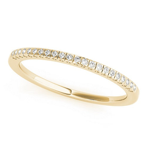 0.10 Ct Round Natural Diamond Wedding Band In 14K Solid White/ Yellow Gold