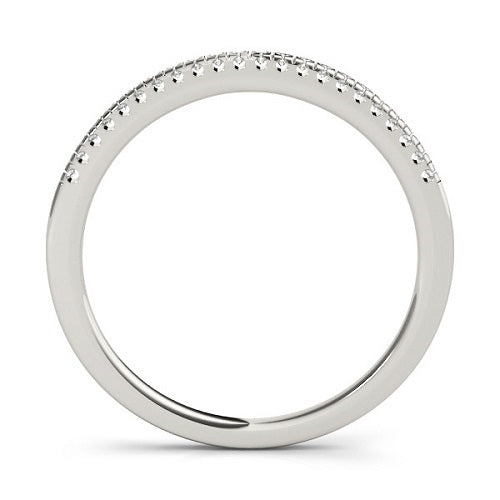 0.10 Ct Round Natural Diamond Wedding Band In 14K Solid White/ Yellow Gold