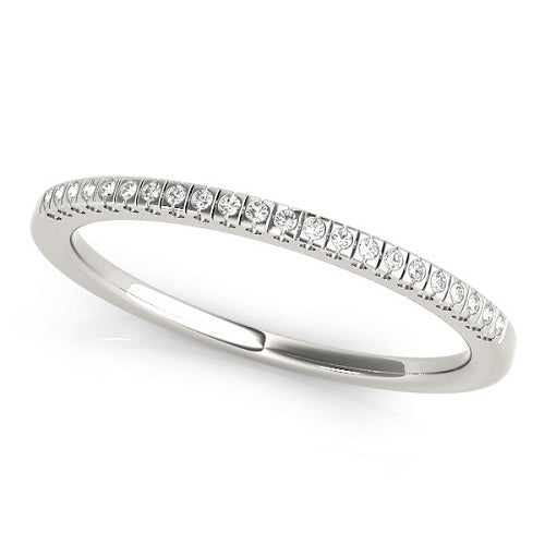 0.10 Ct Round Natural Diamond Wedding Band In 14K Solid White/ Yellow Gold