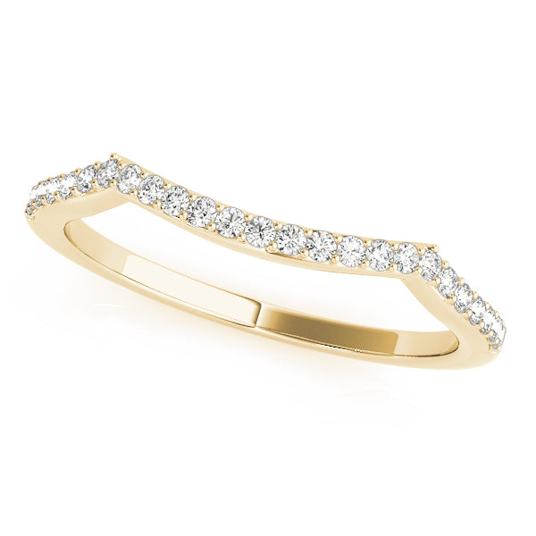 Wedding Band 1/8 Ct Round Prong Set Diamond In 10K Solid Yellow Gold