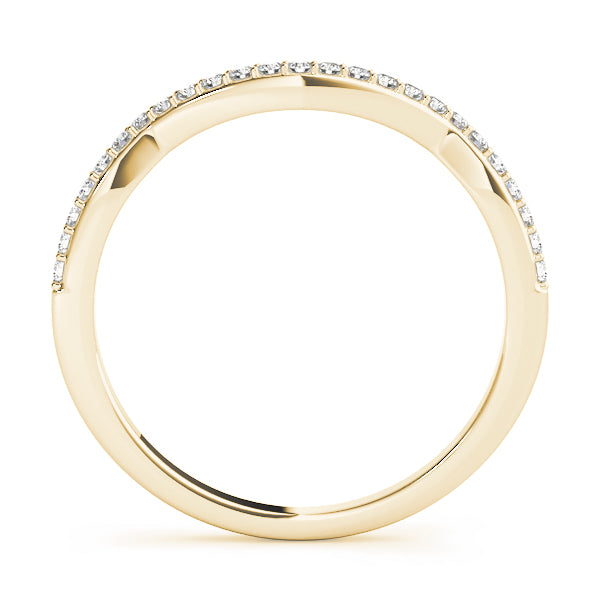 Wedding Band 1/8 Ct Round Prong Set Diamond In 10K Solid Yellow Gold