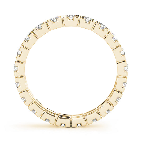 0.63 Carat FG/VS1 Round Diamond Eternity Wedding Band In 14K Solid White Yellow Gold Size 7