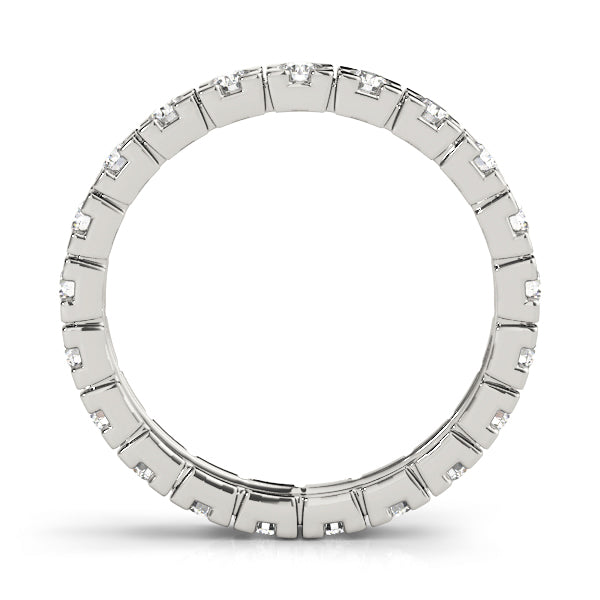 0.60 Carat FG/VS1 Round Diamond Eternity Wedding Band In 14K Solid White Yellow Gold Size 6