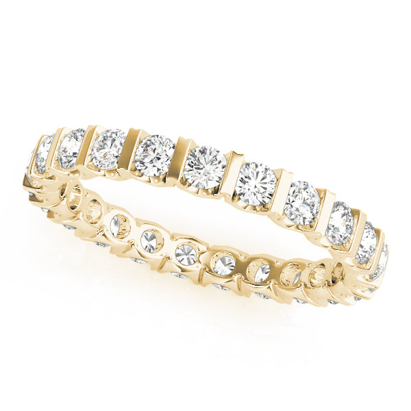Elegant 1.00-1.25 Ct Round FG/VS1 Channel Set Eternity Wedding Band in 10K White or Yellow Gold
