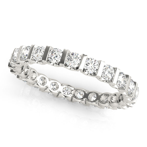 Elegant 1.00-1.25 Ct Round FG/VS1 Channel Set Eternity Wedding Band in 10K White or Yellow Gold