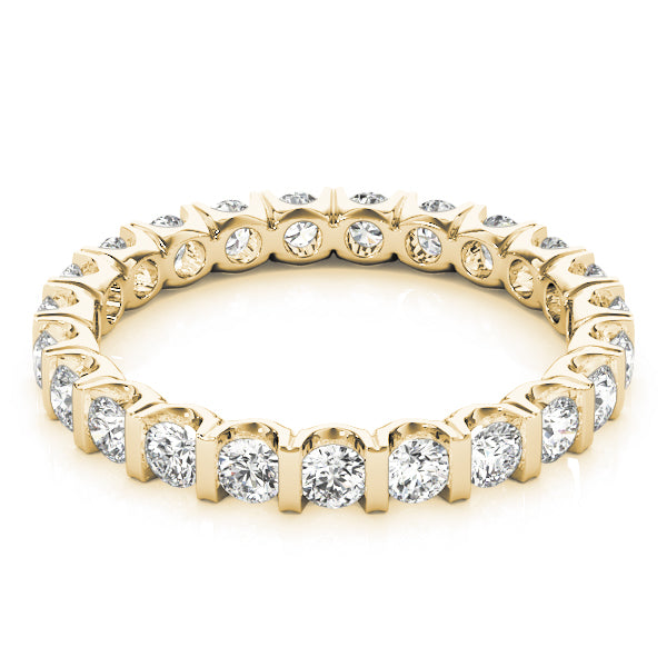 Elegant 1.00-1.25 Ct Round FG/VS1 Channel Set Eternity Wedding Band in 10K White or Yellow Gold