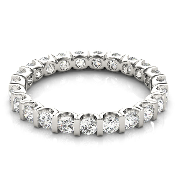 Elegant 1.00-1.25 Ct Round FG/VS1 Channel Set Eternity Wedding Band in 10K White or Yellow Gold
