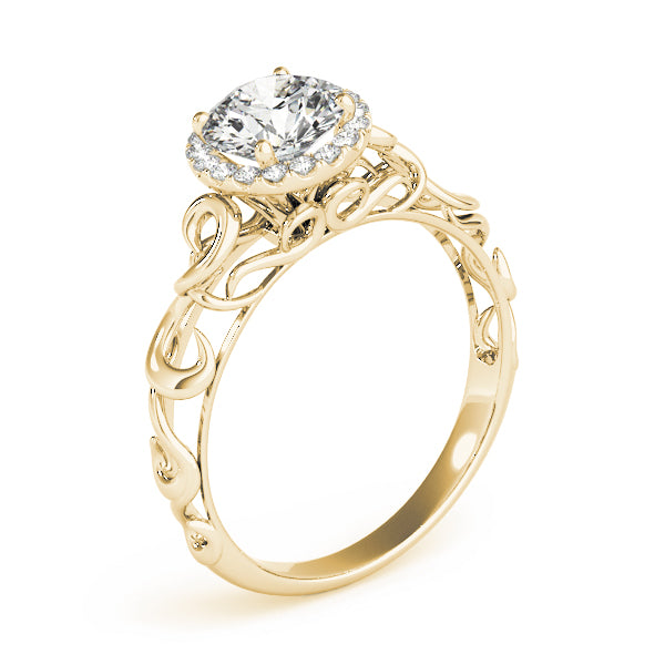 0.30 Ct Halo Diamond FG/VVS1 Engagement Wedding Ring In 10K Yellow Gold Jewelry