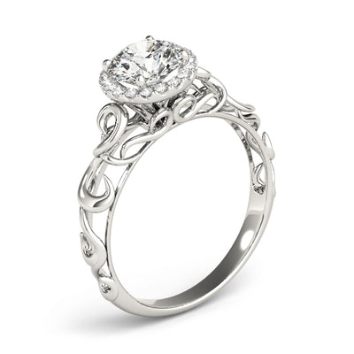 0.30 Ct Halo Diamond Engagement Ring in 10K White Gold