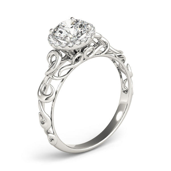 .30 Ct Halo Lab Grown Diamond Engagement Wedding Ring in 10K White Gold