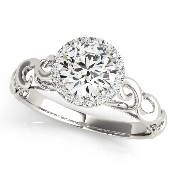 .30 Ct Halo Lab Grown Diamond Engagement Wedding Ring in 10K White Gold