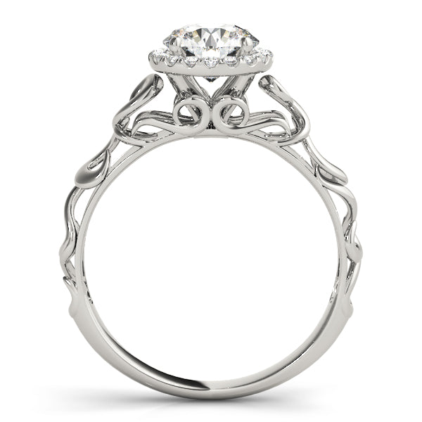 .30 Ct Halo Lab Grown Diamond Engagement Wedding Ring in 10K White Gold
