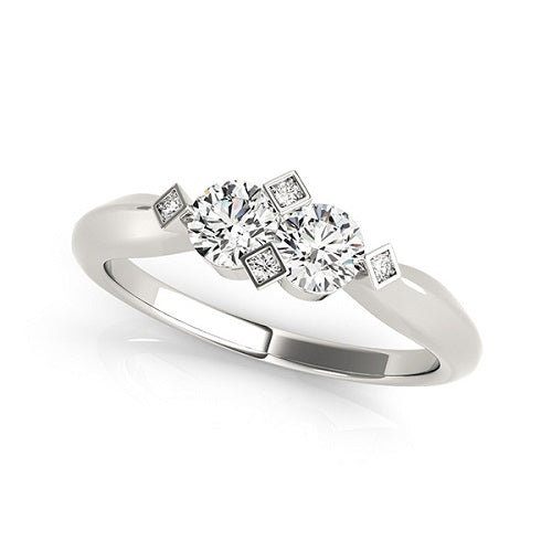 1/4 Carat Round Diamond Wedding Engagement Rings In 14K Solid White Gold