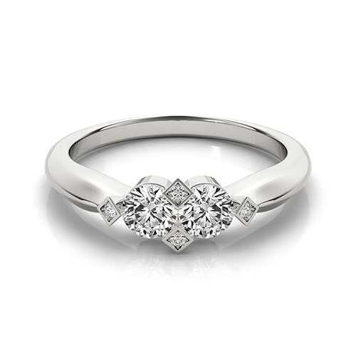 1/4 Carat Round Diamond Wedding Engagement Rings In 14K Solid White Gold
