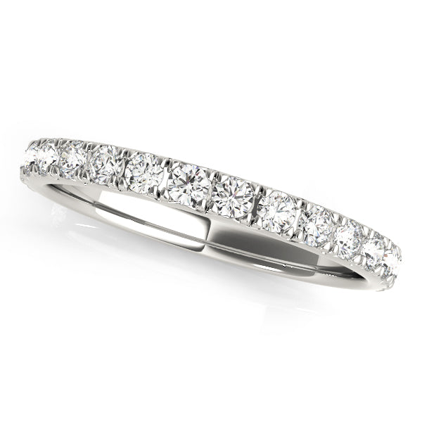 0.35 Carat Brilliant Cut Round Diamond Wedding Band in 10K White & Yellow Gold