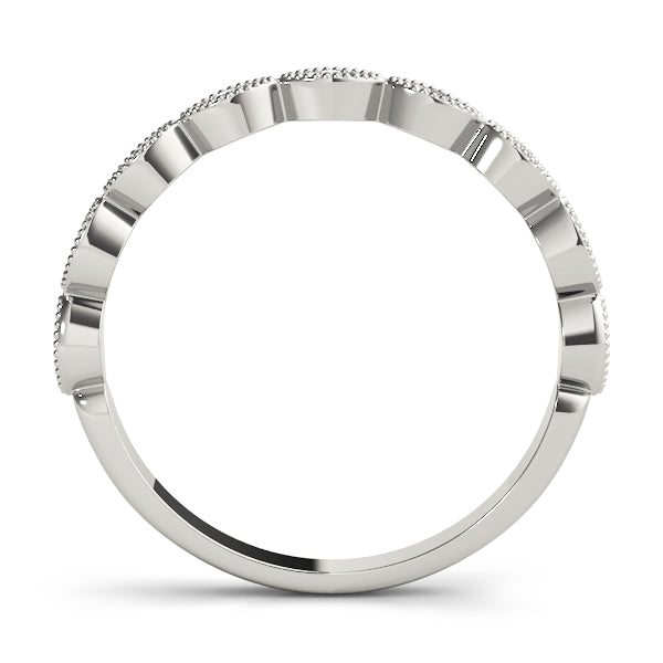 Wedding Band 14K White Gold 0.06 Carat Round Diamond Jewelry