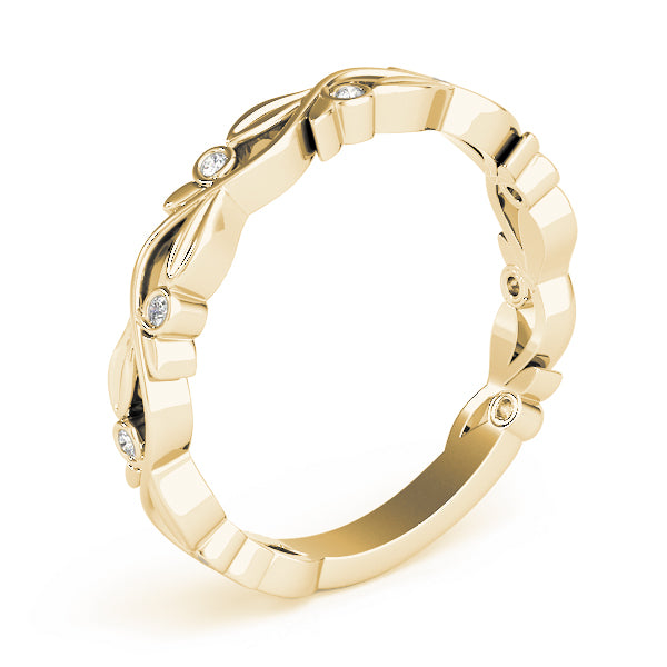Wedding Band 0.036 CT Brilliant Cut Round Diamond In 10K White/ Yellow Gold Women Jewelry
