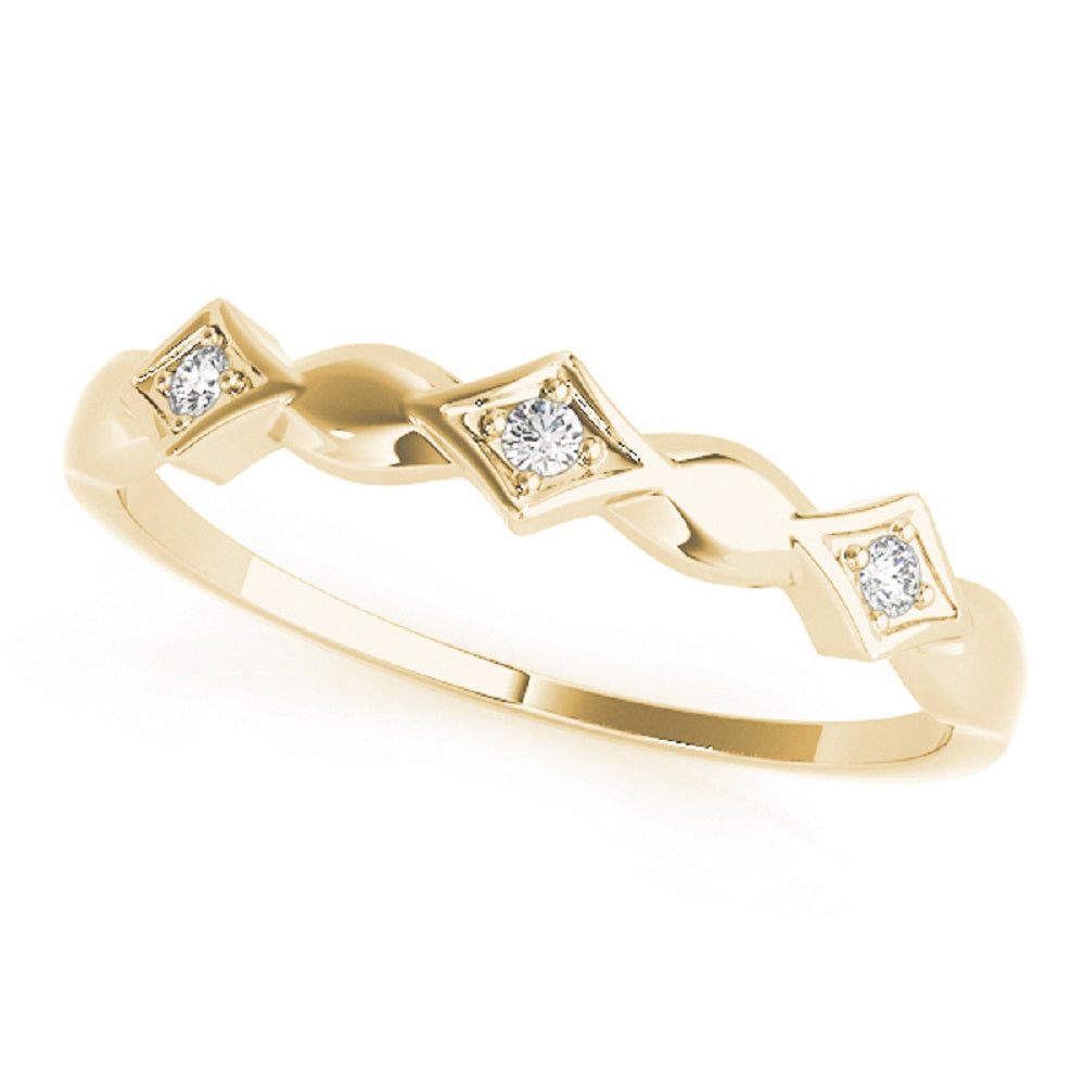 Vintage-Inspired Diamond Stackable Bands in 14K Gold Trio