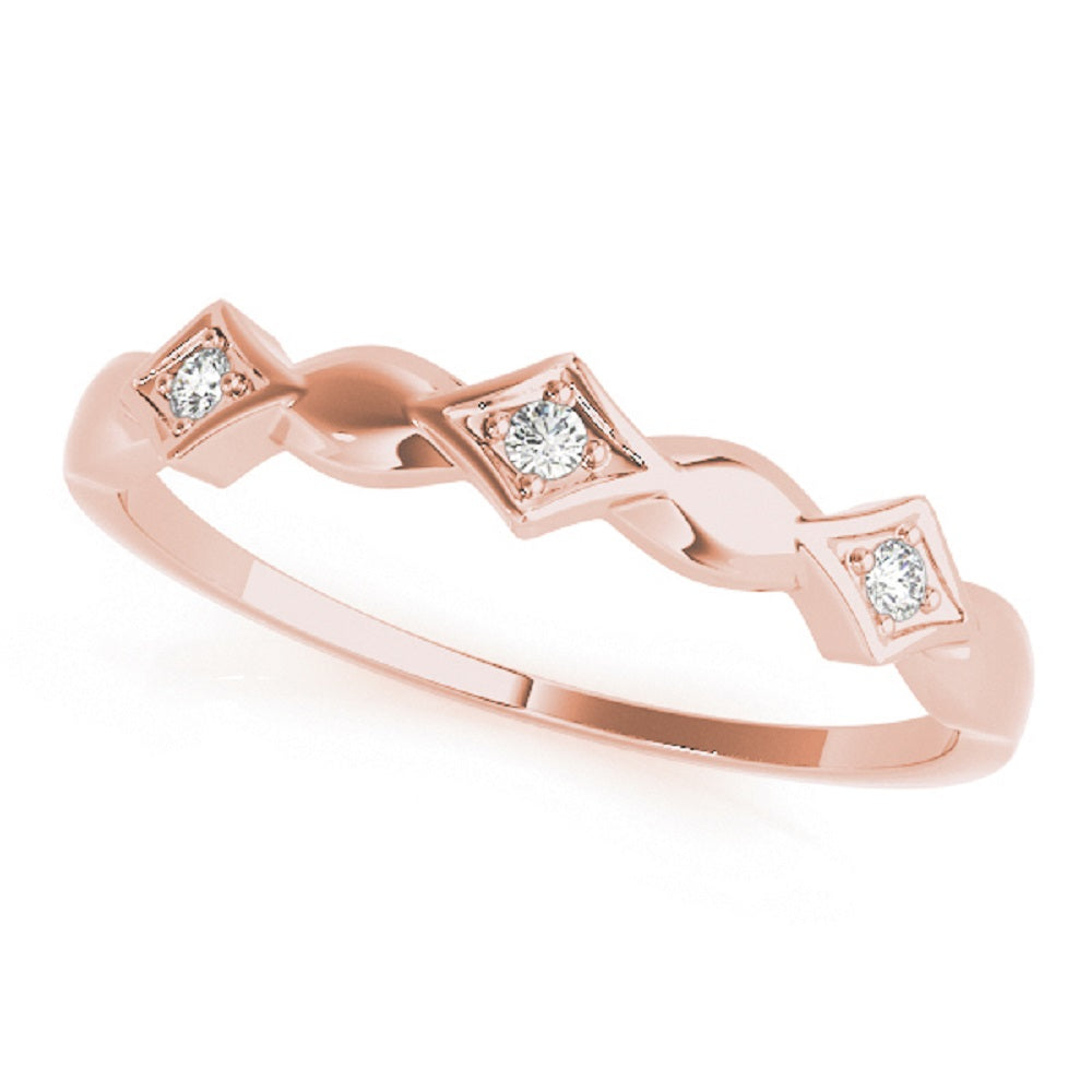 Vintage-Inspired Diamond Stackable Bands in 14K Gold Trio