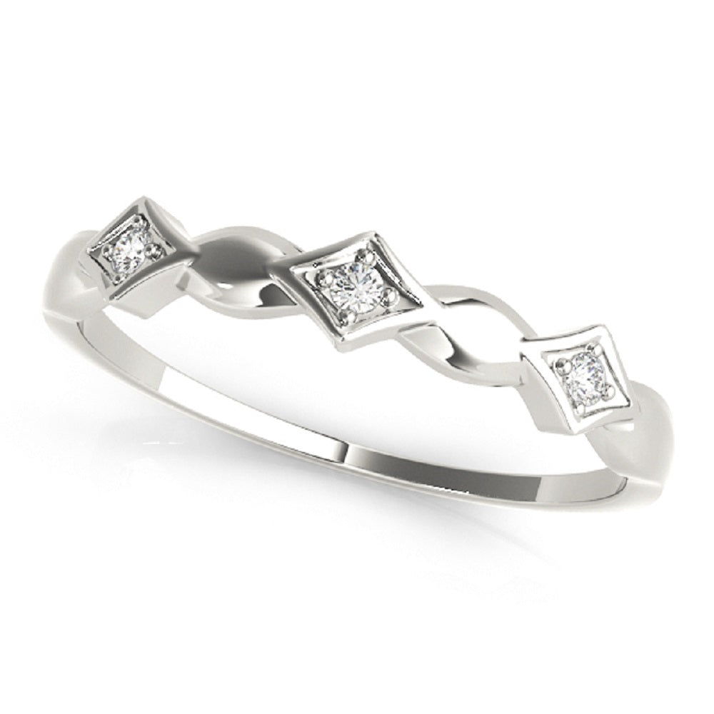 Vintage-Inspired Diamond Stackable Bands in 14K Gold Trio