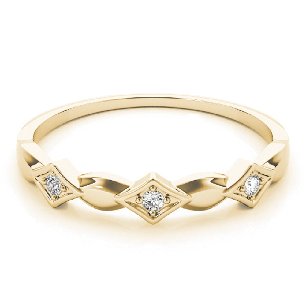 Vintage-Inspired Diamond Stackable Bands in 14K Gold Trio