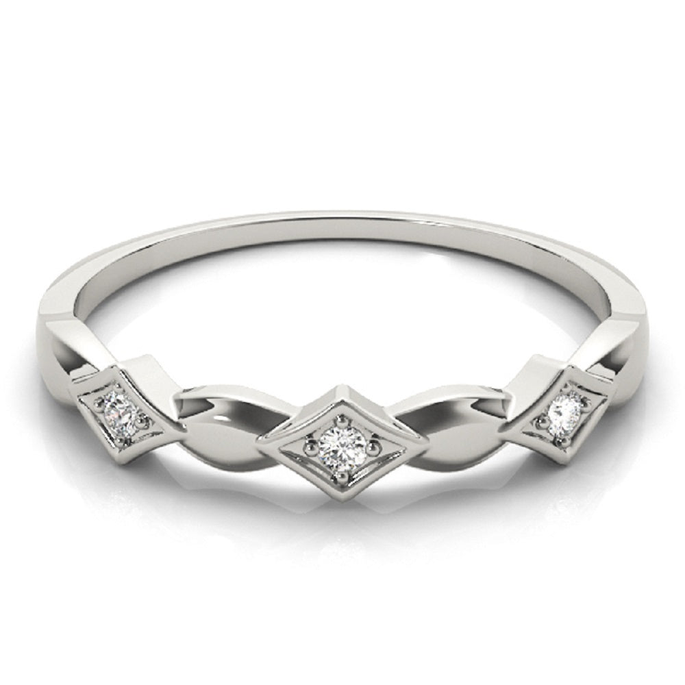 Vintage-Inspired Diamond Stackable Bands in 14K Gold Trio