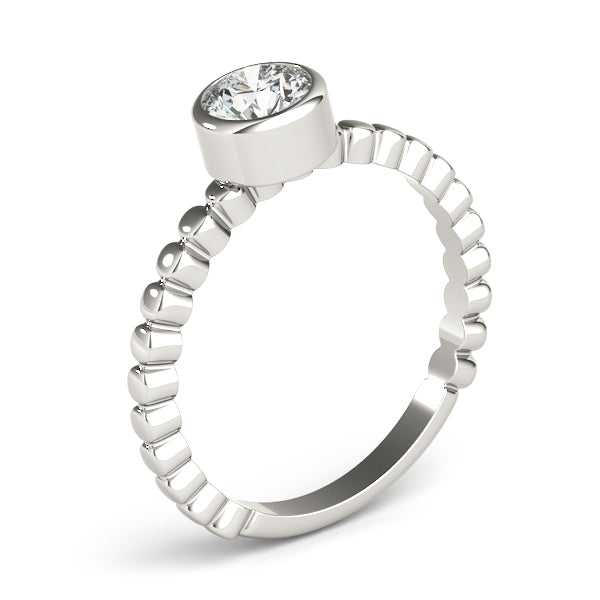 0.20 Carat FG/VS1 Round Diamond Wedding Engagement Ring In 10K White Solid Gold