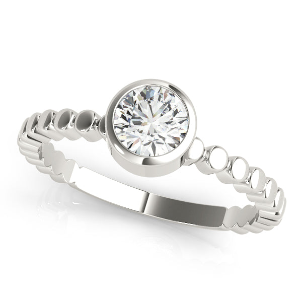0.20 Carat FG/VS1 Round Diamond Wedding Engagement Ring In 10K White Solid Gold