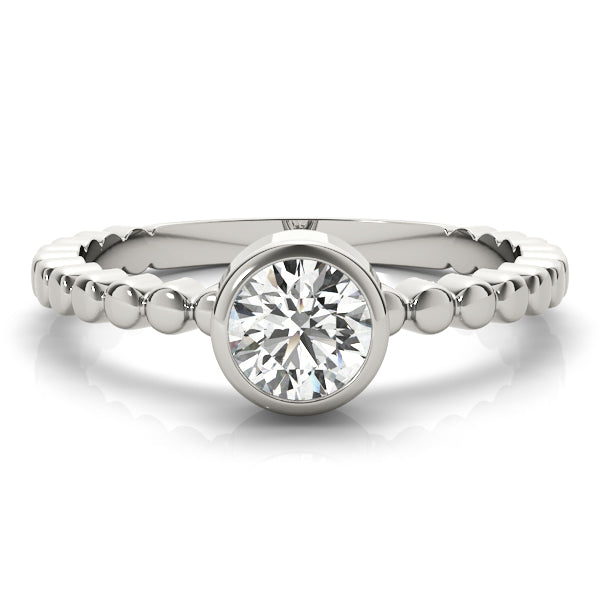 0.20 Carat FG/VS1 Round Diamond Wedding Engagement Ring In 10K White Solid Gold